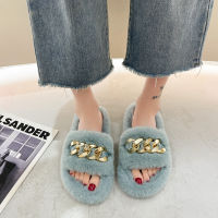 Winter Furry Women Slippers 2022 Plush Home Slide Women Cozy Soft Warm Outdoor Indoor House Shoes Platform Wholesale Flip Flops