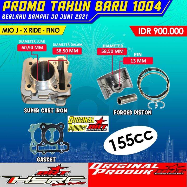 Block Cylinder BRT Yamaha Mio J GT X Ride 115 Fino 58.50mm Piston