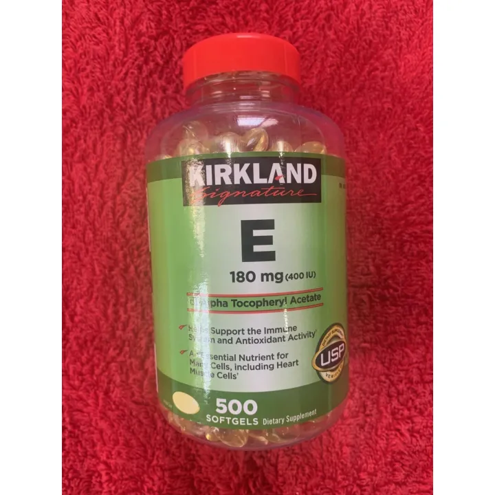 500 Softgels Kirkland Signature Vitamin E 180 mg. Imported from the U.S