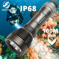 IP68 Diving Flashlight Dive Torch Can dive 100 meters Rotary switch Color rendering index Ra80 amphibious by 50 battery