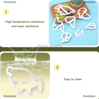 Star แม่พิมพ์คุ้กกี้พลาสติกพิมพ์3D แบบเจ็ดทวีปแม่พิมพ์บิสกิตแม่พิมพ์เค้กฟองดองแบบทำมือเครื่องมืออบขนม