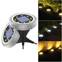 8 LED พลังงานแสงอาทิตย์ Ground Light สนามหญ้า Yard Night Light ฝังโคมไฟสวนพลังงานแสงอาทิตย์กันน้ำกลางแจ้ง PathWay ชั้นภายใต้ Ground Spot โคมไฟ *