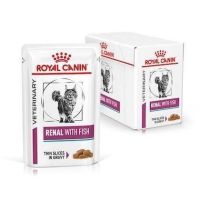 อาหารแมวโรคไต ชนิดเปียก รสปลาทะเล / Royal Canin Renal With Fish Pouch  85 G. (จำนวน 12 ซอง)