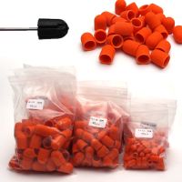 50PCS Orange Sanding Caps Nail Drill Bit Electric nail Clean Burr Rotary Polishing Remove Gel Cuticle Accessories Grinding Tool