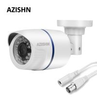 AZISHN 800TVL กล้องวงจรปิด1000TVL เซนเซอร์ CMOS 24 IR-Leds 3.6Mm เลนส์กันน้ำทรงกระบอกกล้องสีขาวการบันทึกภาพของกล้องวงจรปิด