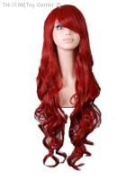 Cosplay Red Wig Fei-Show Synthetic Long Curly Halloween Women Blue Purple Hair Carnival Costume Cosplay Inclined Bangs Hairpiece [ Hot sell ] Toy Center 2