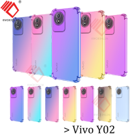 กรณีโทรศัพท์ VIVO Y02 4G เคสหลังด้านกันกล้อง phone case VIVO Y02 4G เคสขอบสี เคสขอบสีกันกระแทก เคสกันกล้อง VIVO Y02 4G 3D กันกระแทกปก VIVO Y02 4G รัมกรณีโทรศัพท์