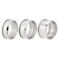 3 Sets 3 Sizes Grooved Finger Ring Settings 316 Stainless Steel Detachable Ring Core Blank for Inlay Ring Jewelry Making Polished Comfort Grooved Finger Ring