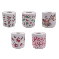5 Styles Paper Roll Tissue Paper Towels Xmas Santa Office Room Toilet Paper 5 Roll