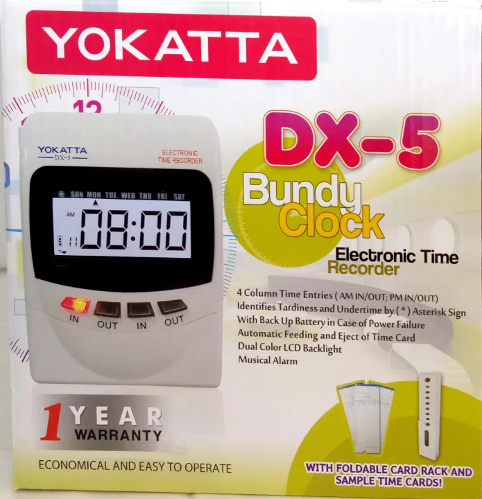 Bundy Clock Time Attendance Machine Record Hours Work of Employee