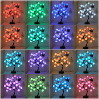 RGB ดอกกุหลาบต้นไม้ไฟ24LED USB แบตเตอรี่โคมไฟนางฟ้าไฟกลางคืนพรรคแรกคริสต์มาสแต่งงานห้องนอนตกแต่งของขวัญ