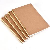 Hardcover Kraft Paper Notebook Blank Grid Coil Notebook Work Notepad Sketchbook Office School Supplies Student Workbook A5