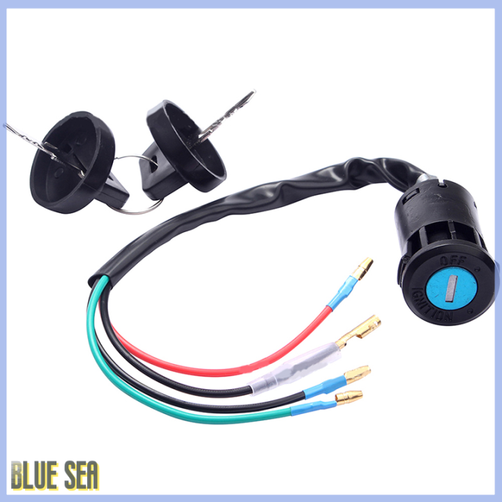 bluesea Universal Motorcycle Ignition Switch Key 4 Pin Switch Key with