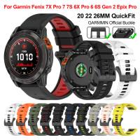 20 22 26mm Silicone QuickFit for Garmin Fenix 7X Pro 7 7S 6X 6 5X 5 5S Plus 3HR D2 Watch Band Strap for Garmin Epix Pro Gen2 S70