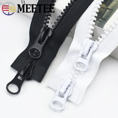 1Pc 60-300cm 5# 8# Resin Zipper Double Slider Zip Black White Single Puller Open-End Zippers Clothes Sewing Zips RepairAccessory Door Hardware Locks F