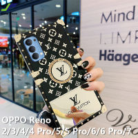 JieFie สำหรับ OPPO Reno 5 / 5 Pro / Reno 6 / 6 Pro / Reno 4 / 4 Pro / Reno 7 / Reno 2 / Reno 3 Luxury แหวนเคสโทรศัพท์แฟชั่น Bling Glossy Soft ซิลิโคนกันชนสี่เหลี่ยม Anti-Drop Phone Cover