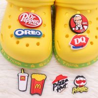 【CW】☸∋♘  Sale 1pcs Pizza Chips Drink Cookies Shoe Charms Accessories Decorations Croc jibz Buckle for Kids Xmas Gifts