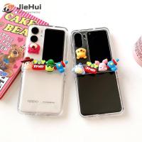 JieHui เหมาะสำหรับ OPPO Find N2 flip เคสโทรศัพท์แฟชั่นการ์ตูนสามมิติสามชิ้น