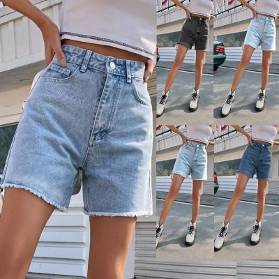 Caofeimao Blue Womens Denim Shorts Summer High Waist Casual Chic Loose Jean Shorts for Women Summer 2023 Denim Short Femme