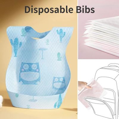 10Pcs Disposable Saliva Towel Waterproof Feeding Bib Pocket Go Out Car Portable Kids Accessories 6Months-2Years Baby Bib