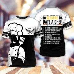 Custom Name Sublimation Chef Equipment On Shirt, Knife Spoon Chef T Shirt  For Me