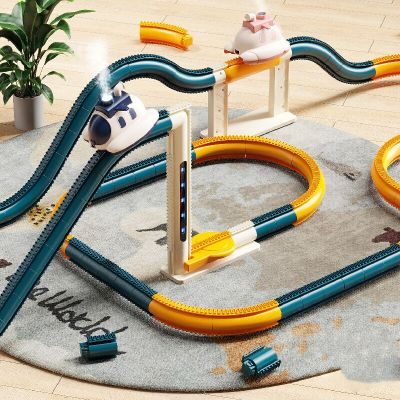 Spaceship Small Electric Train Rail Car Breakthrough Big Adventure Parking Lot With Light Children Toy Girl Educational Toy