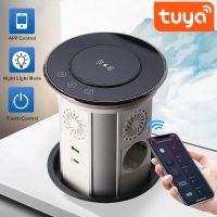 Type C USB Electric Lifting Socket Hidden Tabletop Motorized Pop Up Retractable Outlet Wireless Charging TUYA EU/US/Israel Kaifa