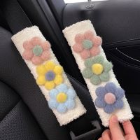 1pc Styling Soft Plush Flowers Car Seat Belt Cover Shoulder Strap Harness Cushion  Artificial Lamb Auto Seatbelt Shoulder Pad Seat Covers