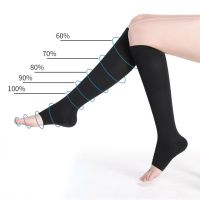 【CW】 S-XL Elastic Toe Knee Stockings Calf Compression Varicose Veins Treat Shaping Graduated Pressure