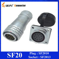 Original Weipu SF20 Connector 2 3 4 5 6 7 8 9 12 15 Pin IP67 Waterpoof SF2010 SF2013ชายหญิงปลั๊กสแควร์หน้าแปลนซ็อกเก็ต