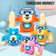 Electric Baby Toys Tumbling Rolling Monkey Light Music Puzzle Voice