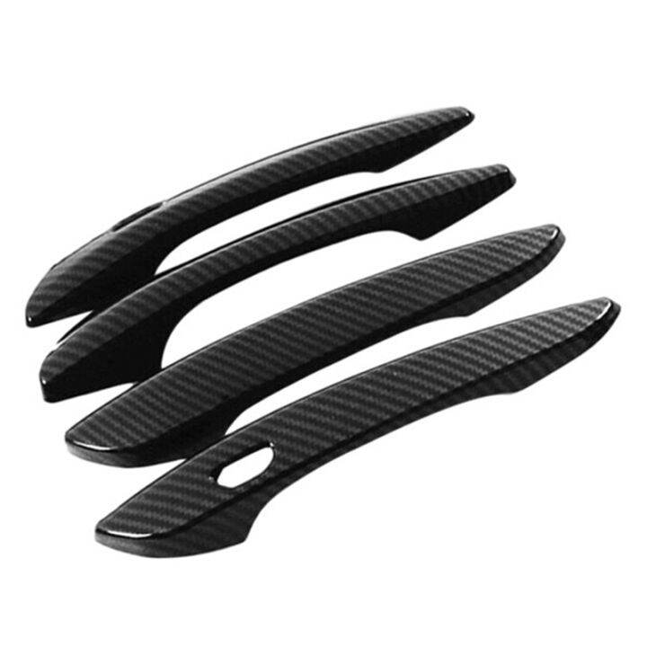 4Pcs Carbon Fiber Car Exterior Side Door Handle Frame Cover Trim for ...