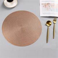 Round Table Mat PVC Placemat Weave Ho Restaurant Nordic Anti-scalding Placemat 38cm