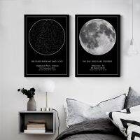 Custom Star Map Night Sky Canvas Painting Wedding Gift Constellation Nursery Wall Art Poster Print Pictures Bedroom Home Decor