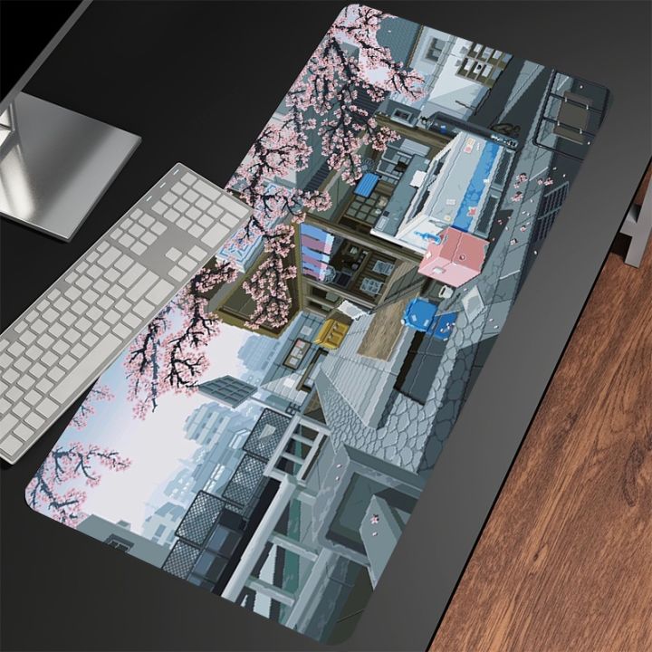 pixel-japan-street-mouse-pad-แผ่นรองเมาส์เกมมิ่งยางธรรมชาติ-แผ่นรองเมาส์เดสก์ท็อป-แผ่นรองเมาส์คอมพิวเตอร์-xxl-90x40-ซม
