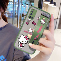 UCUC เคสโทรศัพท์เคสสำหรับ Vivo V19กรณี (สายรัดข้อมือ) กันกระแทก Frosted กลับการ์ตูนน่ารัก Hello-Kitty ปลอกขอบฝาครอบเลนส์ป้องกันเลนส์โทรศัพท์บางเฉียบกรณี