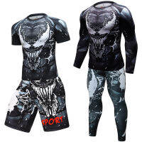 ใหม่บุรุษ BJJ MMA ผื่นยามออกกำลังกายวอร์มชุดกีฬาการบีบอัดมวยเสื้อออกกำลังกายเสื้อ T กางเกงยิมยืดหยุ่นสูง