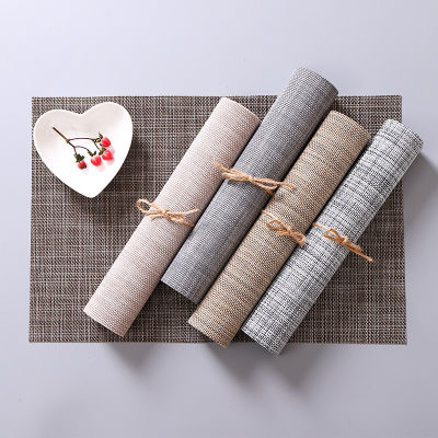 Japanese Style Tesslin Hotel Placemat PVC Placemat Linen Thick Heat Insulation Table Mat Restaurant Decor