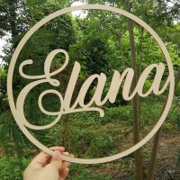 Personalized Baby Shower Name Sign Wooden Party Room Decoration Centerpieces Wreath Circle Signs Colanders Food Strainers