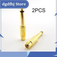 Dgdfhj Shop 2pcs 6.35mm 1/4" Male Mono Plug to 6.5mm RCA Female Jack Audio AV Adapter Connector Plug TS Sound Mixer Gold Plated