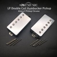 Alnico 5 LP Humbucker Pick Gitar คอ Krom &amp; Bridge Alnico V ปิ๊กอัพโครเมี่ยม