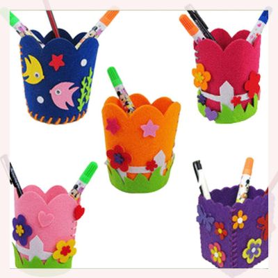 GOAI Cute Creative Handmade Pen Container DIY Pencil Holder Kids Craft Toy Kits