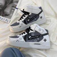 [COD] ins street shooting style graffiti white shoes retro all-match sports trendy for men and women