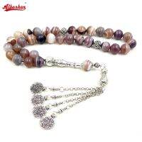 Agate Naturali Del Botswana Tasbih Ramadan Eid Regalo Islamico Misbaha Rosario Moda 33 Perline Di Preghiera Accessori A Mano