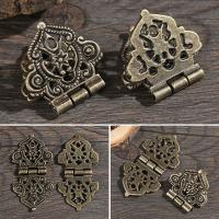 2Pcs/Set Vintage Alloy Hollow Flower Hinge 24x54mm Furniture Hardware DIY Box Metal Hinges Wholesale