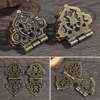 ﹉△✾ 2Pcs/Set Vintage Alloy Hollow Flower Hinge 24x54mm Furniture Hardware DIY Box Metal Hinges Wholesale