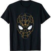 ผ้าฝ้ายแท้เสื้อยืดแขนสั้น พิมพ์ลายหน้ากาก Marvel Spider-Man No Way Home พรีเมี่ยม สีดํา และสีทอง แฟชั่นสําหรับผู้ชาย และ  CTS3