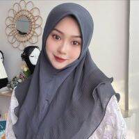 【YF】 H312 high quality chiffon medium size crinkled muslim amira hijab pull on islamic scarf head wrap pray scarves womens headwear