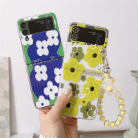 เคสสายสำหรับ Samsung Galaxy Z เคสฝาพับ4,Galaxy Z Flip 3เคสโปร่งใสกระจกแข็ง PC กันกระแทกกันลื่นเคสกันกระแทกป้องกันสำหรับ Z Flip 4