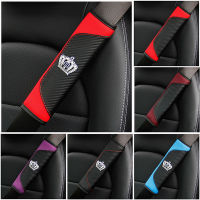 2pcs Car Seat Belt Pads Shoulder Strap Covers crown leather Carbon fiber Protector Safety Belts Shoulder Protection Car Accessories For PROTON X70 PERODUA MYVI AXIA WAJA WIRA bezza alza kancil Toyota Honda Nissan Mazda